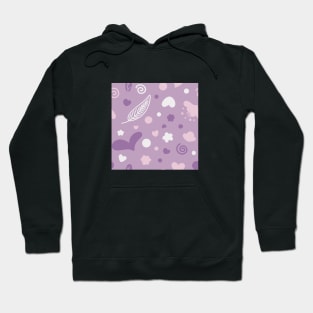 Purple Feather Heart Random Cute Pattern Hoodie